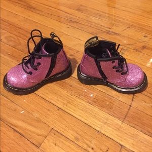 toddler pink glitter doc martens